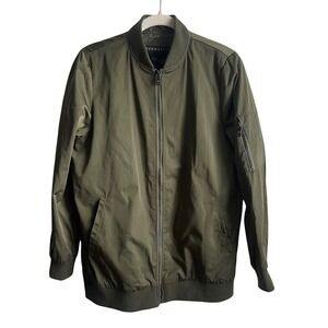 Bernardo Olive Green Bomber Jacket SZ S Quilted Lining Utility Pocket Streetwear